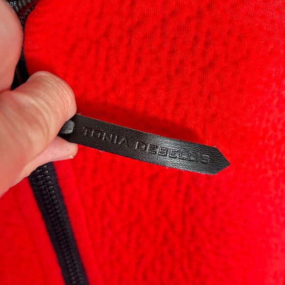 Tonia Debellis Women's Shiloh Red Textured Knit Full-Zip LS Jacket Size L - Picture 9 of 15